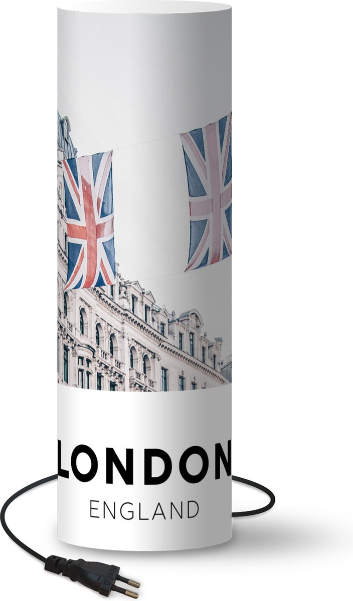 Lamp - Nachtlampje - Tafellamp slaapkamer - Londen - Vlag - Engeland - 60 cm hoog - Ø19.1 cm - Inclusief LED lamp