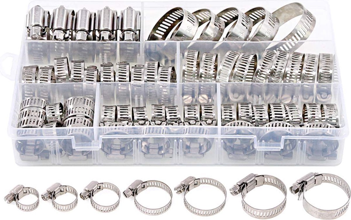Assortiment de colliers de serrage acier inoxydable 6-38 mm colliers de  serrage 7... | bol.com