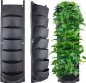 Plantenhanger met zeven zakken / kweekzak / kweekzakken / verticale, horizontale tuin / planten / plantenbak / muurtuin / hangende tuin / tuinieren / voor bloemen en planten