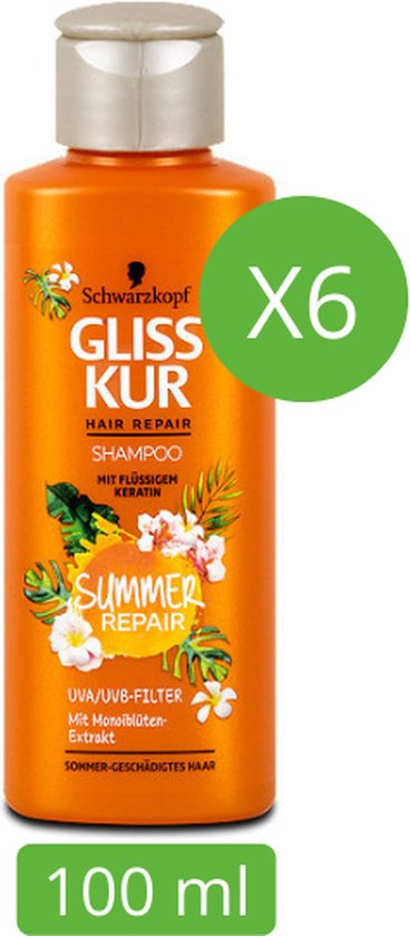 Gliss Kur - Shampooing - Summer Repair - Format voyage - 6 x 100 ML | bol