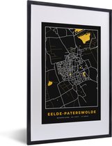 Fotolijst incl. Poster - Eelde Paterswolde - Goud - Stadskaart - Plattegrond - Kaart - 40x60 cm - Posterlijst