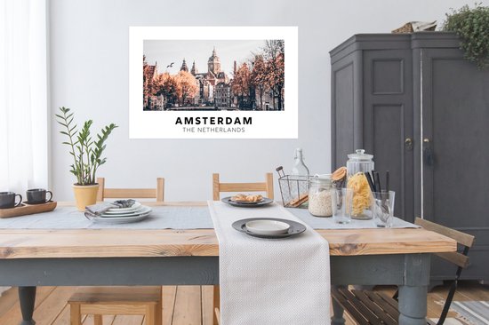 Affiche Amsterdam - Pays- Nederland - Pont - 120x80 cm