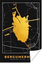 Poster Plan d'étage - Carte - Plan de la ville - Bergumermeer - Nederland - 120x180 cm XXL