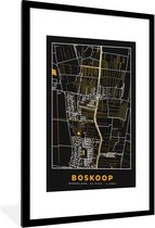 Fotolijst incl. Poster - Boskoop - Plattegrond - Goud - Kaart - Stadskaart - 60x90 cm - Posterlijst