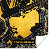 Poster Kaart - Plattegrond - Stadskaart - Nederland - Zevenhuizerplas - 75x75 cm