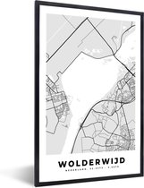 Fotolijst incl. Poster - Stadskaart - Wolderwijd - Kaart - Nederland - Plattegrond - 60x90 cm - Posterlijst