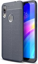 Mobigear Hoesje geschikt voor Xiaomi Redmi 7 Telefoonhoesje Flexibel TPU | Mobigear Luxury Backcover | Redmi 7 Case | Back Cover - Marineblauw