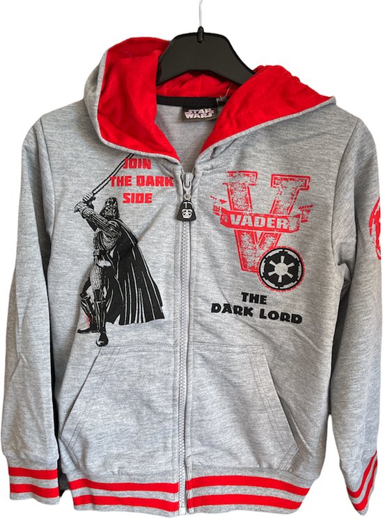 Star Wars Darth Vader zomer hoodie / sweatvest / jas / vest, grijs/rood, maat 116