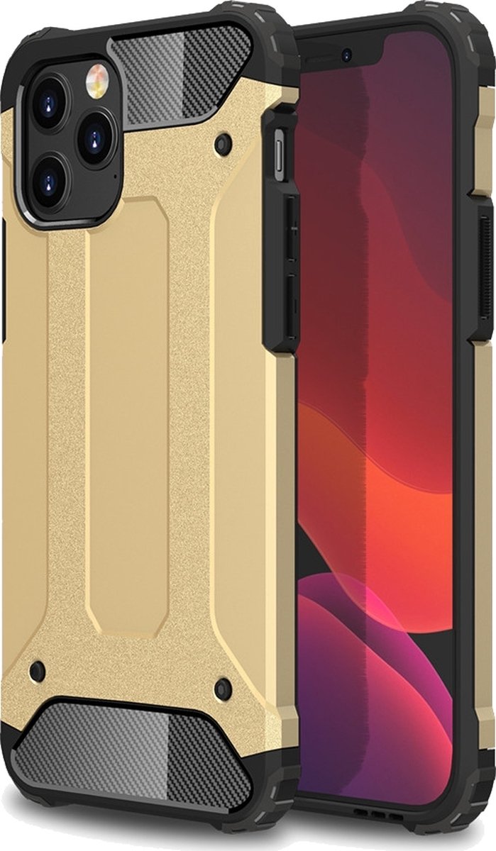 Mobigear Hoesje geschikt voor Apple iPhone 12 Pro Max Telefoonhoesje Hardcase | Mobigear Outdoor Backcover Shockproof | Schokbestendig iPhone 12 Pro Max Telefoonhoesje | Anti Shock Proof - Goud
