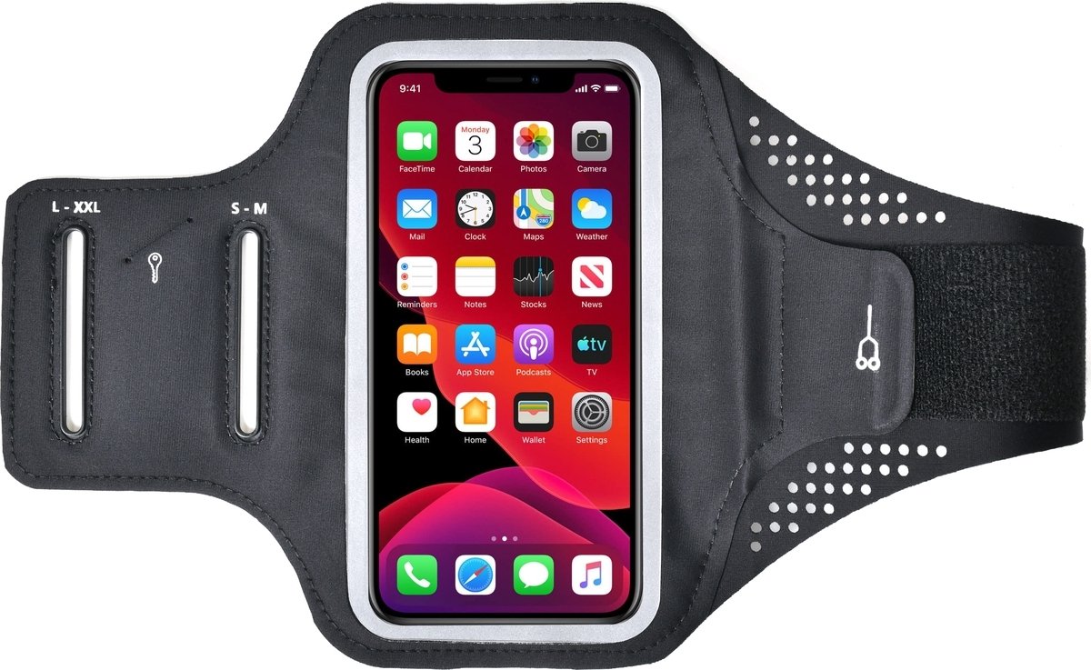 Mobigear Telefoonhoesje geschikt voor Telefoonhouder Hardlopen Neopreen Sport Hoesje Sportarmband | Mobigear Easy Fit - Small - Zwart