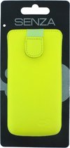 Hoesje - Senza - Slide Serie - Echt Leer Insteekhoes - Neon Yellow - Hoesje Geschikt Voor
