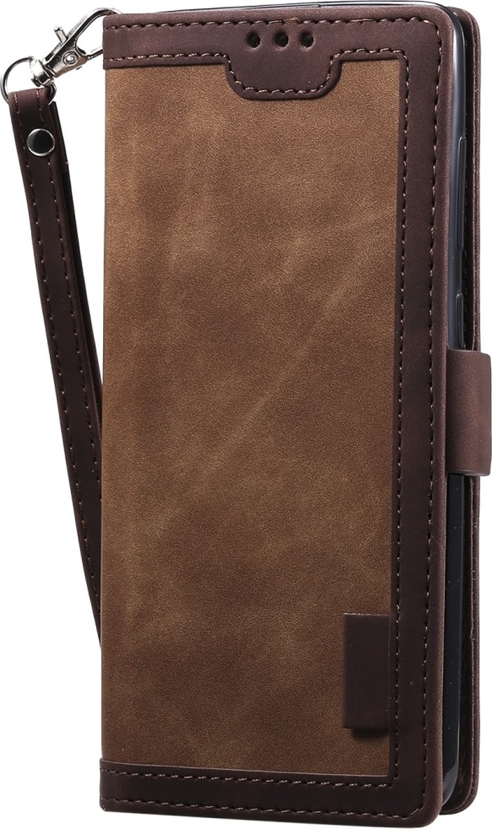 Mobigear Telefoonhoesje geschikt voor Huawei P40 Hoesje | Mobigear Two Tone Bookcase Portemonnee | Pasjeshouder voor 3 Pasjes | Telefoonhoesje voor Pinpas / OV Kaart / Rijbewijs - Bruin