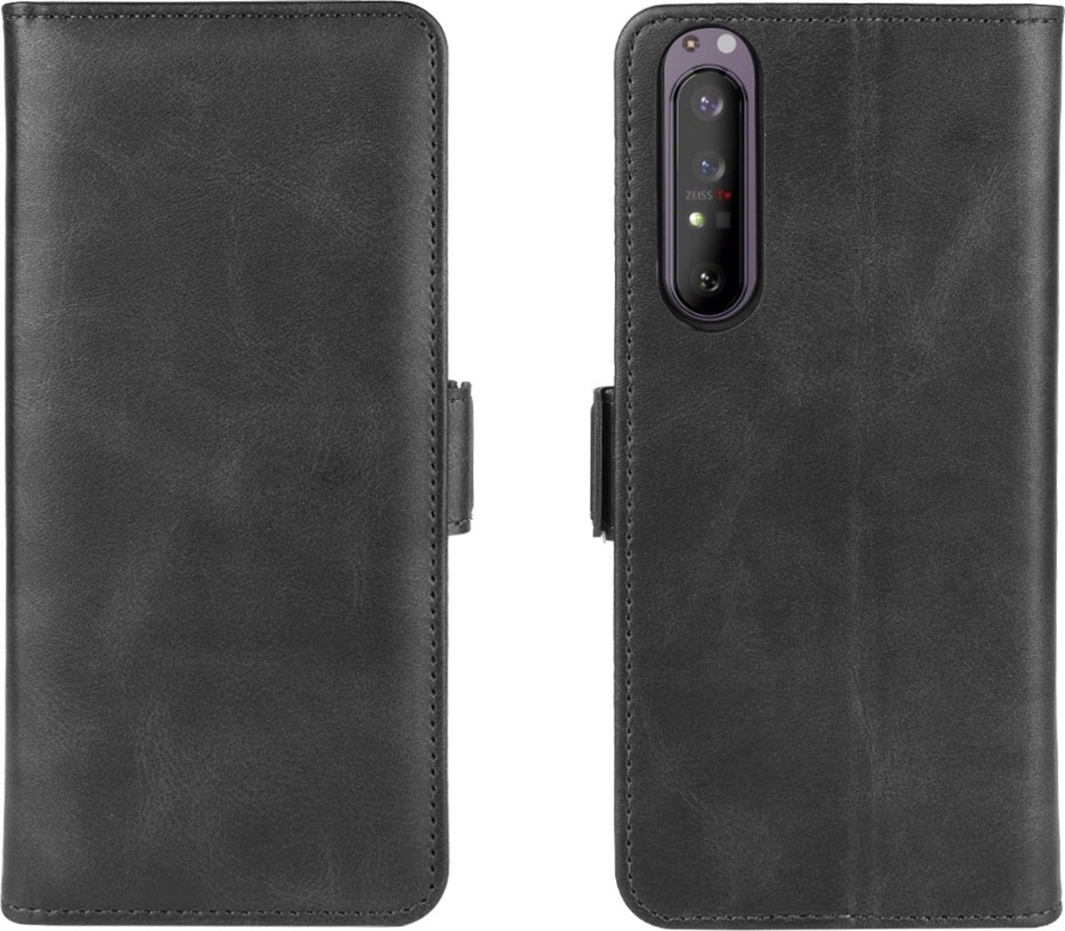 Mobigear Telefoonhoesje geschikt voor Sony Xperia 1 II Hoesje | Mobigear Slim Magnet Bookcase Portemonnee | Pasjeshouder voor 3 Pasjes | Telefoonhoesje voor Pinpas / OV Kaart / Rijbewijs - Zwart