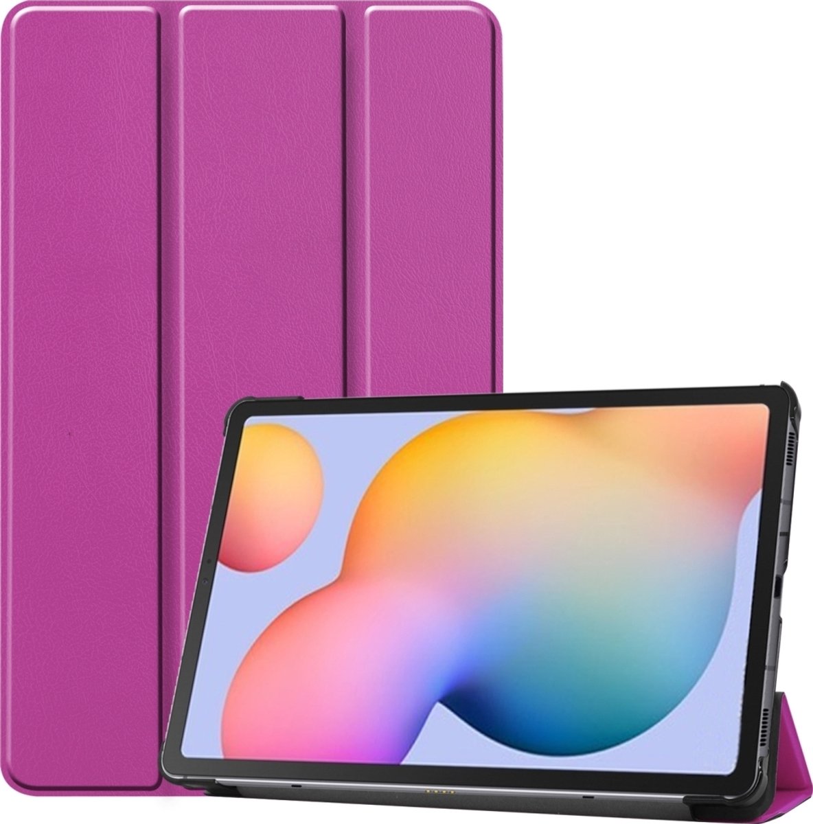 Mobigear Tablethoes geschikt voor Samsung Galaxy Tab S6 Lite Hoes | Mobigear Tri-Fold Bookcase - Paars