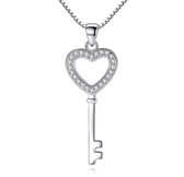 Ketting dames | ketting dames 925 zilver | Zirkonia | ketting met sleutel hanger | cadeau voor vrouw | cadeau voor beste vriendin | kerstcadeau voor vrouw | kerstcadeautje