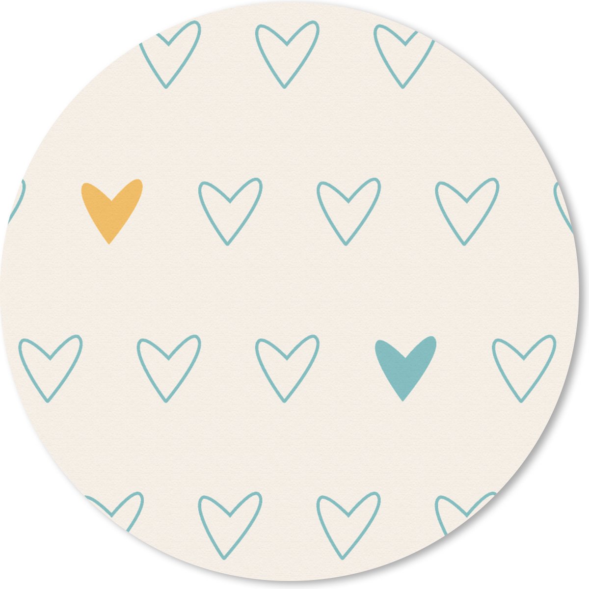Muismat rond 20x20 cm - Mousepad Minimalisme - Patroon - Baby - Hart - Ronde muismatten