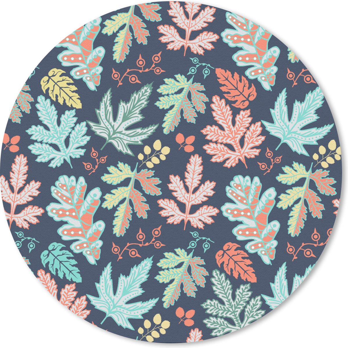 Muismat rond 20x20 cm - Mousepad Bladeren - Patronen - Barok - Ronde muismatten