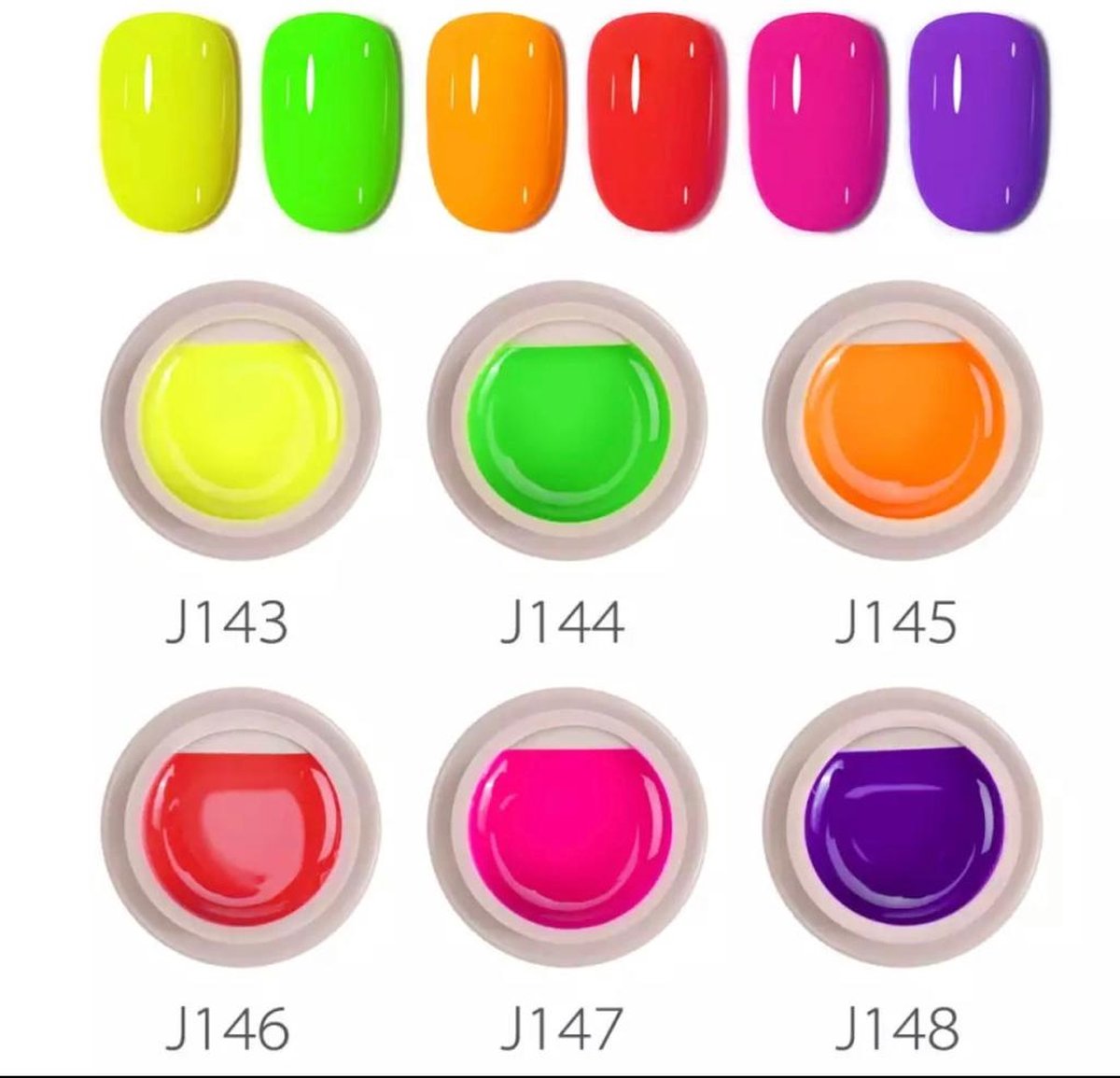 Neon gellak pakket - 6 neon kleuren - 5ml - Nailart - Nepnagels - Gellak potje - Nagelstyliste - Manicure - Gellack nagels