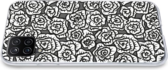 Coque Samsung Galaxy A12 - Meiden - Roses - Motifs - Fille - Kids - Enfants - Enfant - Coque de téléphone en Siliconen