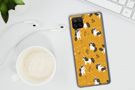 Coque Samsung Galaxy A12 - Filles - Unicorn - Étoiles - Motifs - Fille - Kids - Enfants - Enfant - Coque de téléphone en Siliconen