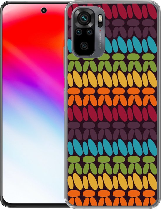 Coque Xiaomi Redmi Note 10 - Motifs au crochet - Rétro - Arc-en-ciel - Coque de téléphone en Siliconen