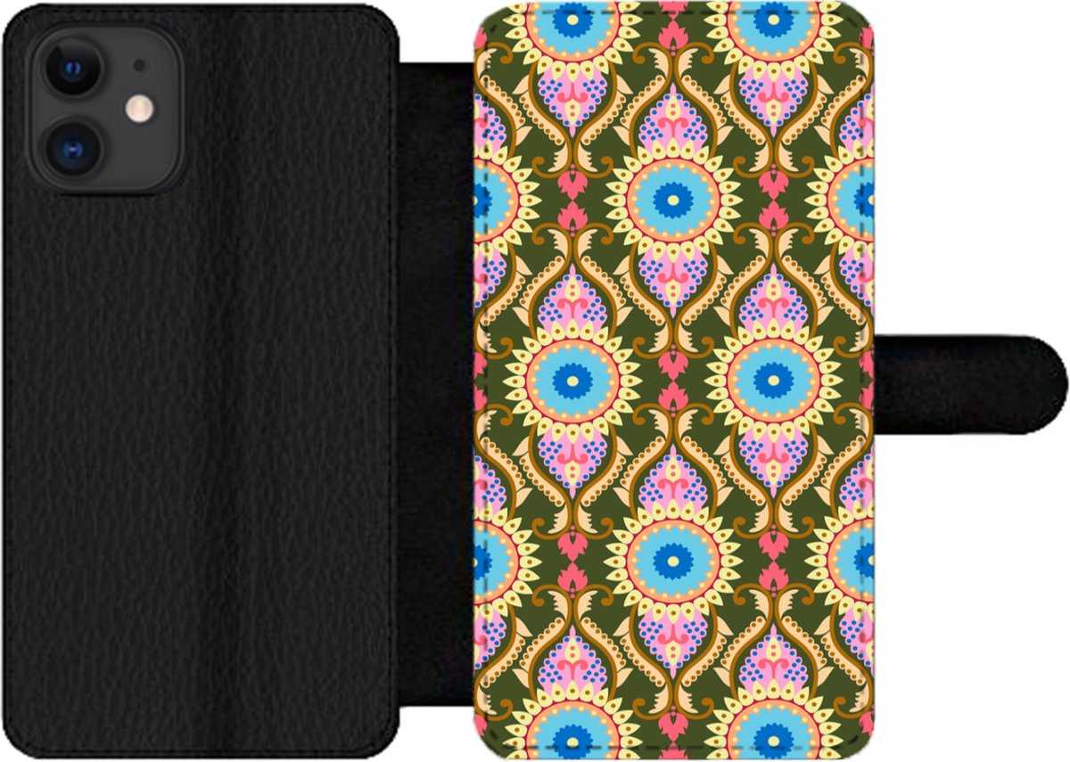 Telefoonhoesje Geschikt voor iPhone 11 telefoonhoesje - Design - Orient - Retro - Met vakjes - Wallet case met magneetsluiting