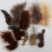Vaessen Creative Marabou - feathers & guinea fowl - 5-13cm - Earth