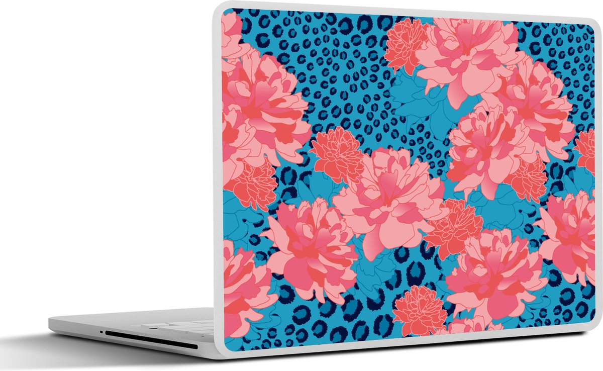 Laptop sticker - 14 inch - Patronen - Jungle - Bloem - Luipaard print - 32x5x23x5cm - Laptopstickers - Laptop skin - Cover