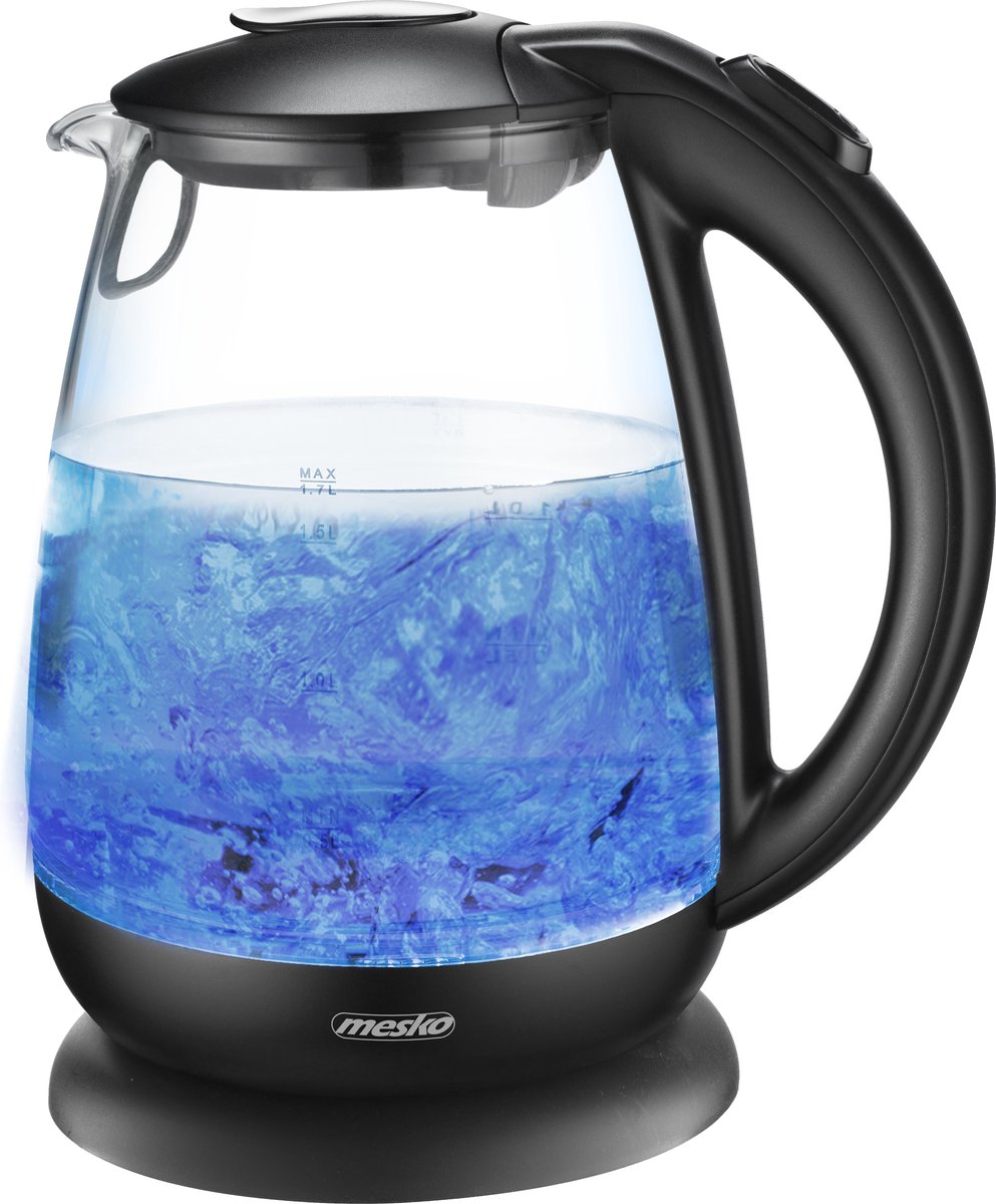 Elektrische Waterkoker 1,7 L Glas kan - 2200W – Mesko - Zwart