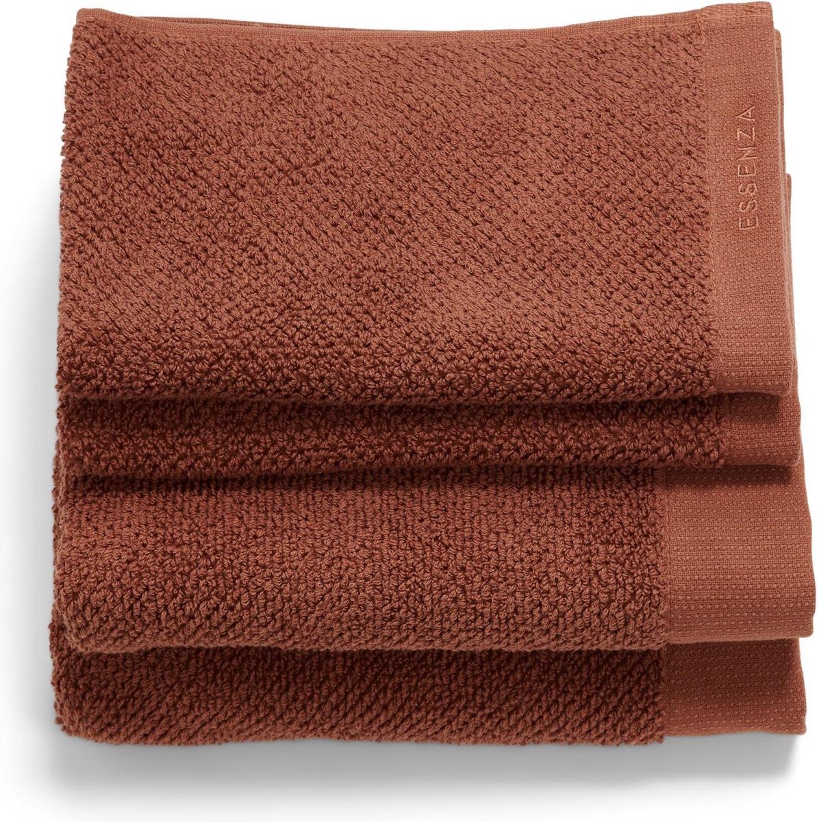 ESSENZA Connect Organic Uni Handdoekenset Warm brown - 2x 30x50 + 2x 50x100 cm