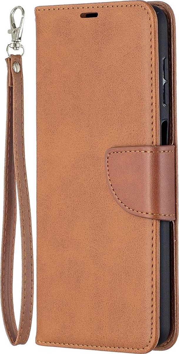 Mobigear Telefoonhoesje geschikt voor Samsung Galaxy A12 Hoesje | Mobigear Excellent Bookcase Portemonnee | Pasjeshouder voor 3 Pasjes | Telefoonhoesje voor Pinpas / OV Kaart / Rijbewijs - Bruin
