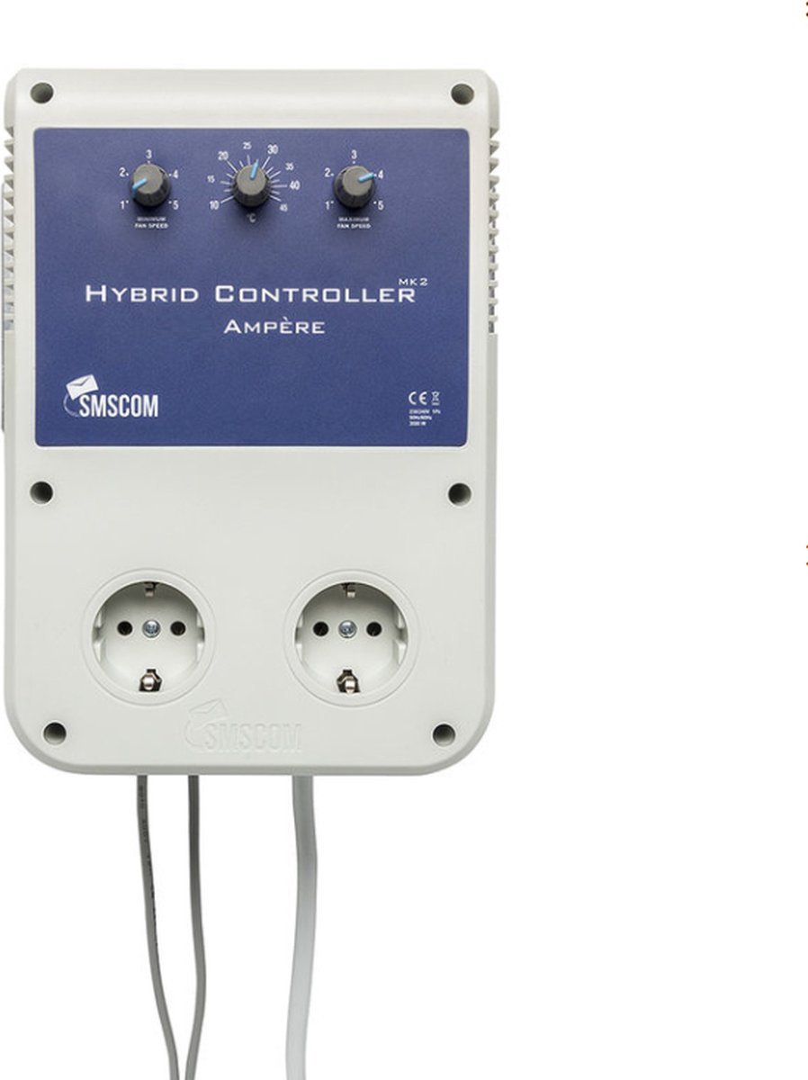 SMSCom Hybrid Controller Fan- MK2 - 2A - Snelheidsregelaar voor ventilator met thermostaat - Zonder brom of zoemend geluid