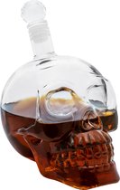 Aretica Whiskey karaf - Schedel - Schenkkan - Glazen karaf - Karaffen - Whiskey schenken - Skull - Glas - 660 ml - 12 x 11 x 16 cm (lxbxh) - Cadeau voor man - Transparant