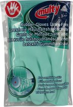 Multy Rubberen Handschoenen - Maat M - Schoonmaak handschoenen - Mint Groen - 1 paar - Schoonmaken - Huishoudhandschoenen - Geschikt voor mensen met latex allergie.