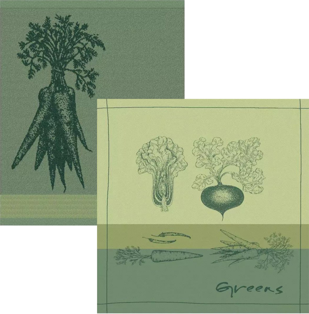 DDDDD Greens Green Keukenset (1 x Keukendoek, 1 x Theedoek)