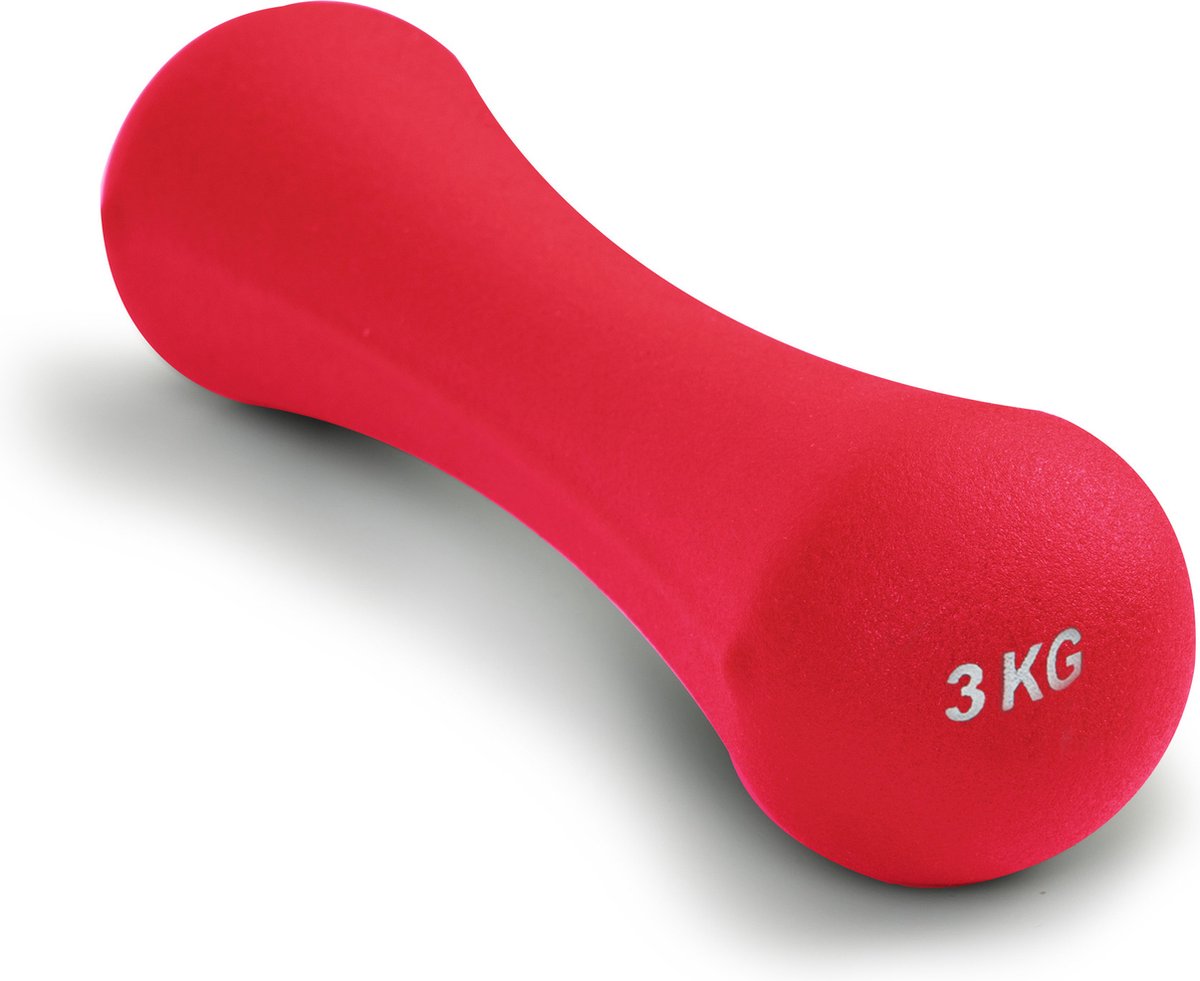 Dumbbell set 6 kg - 2 x 3kg - Neopreen Donker roze - Fitness gewichten – foto 5