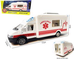 Ambulance - Speelgoed ambulancewagen - pull-back drive - Die Cast voertuigen - 17 CM