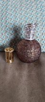 Fragrance lamp - Catalytic Lamp Geur Diffuser - glass with rhinestones, deep bronze, ø 8 cm / H 12