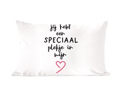 Sierkussens - Kussentjes Woonkamer - 50x30 cm - Quotes - Liefde - Spreuken - Jij hebt een speciaal plekje in mijn hart