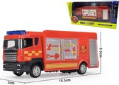 Brandweerwagen Tankautospuit- Speelgoed Die cast brandweerauto - pull-back drive - 16.5 CM
