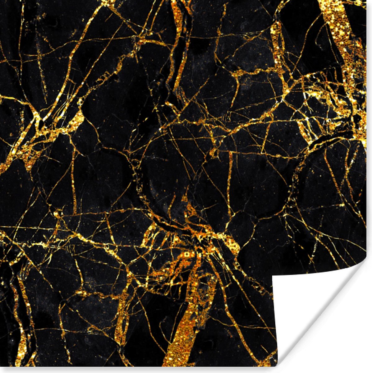 Poster Goud - Marmer - Glitter - Luxe - 50x50 cm