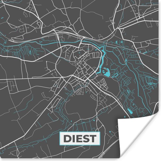Diest Postcode Map Poster City Map – Grijs - Carte – Diest – België – Carte - 30x30 cm | bol