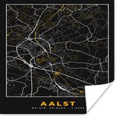 Poster Aalst - Goud - Stadskaart - Plattegrond - Kaart - 50x50 cm