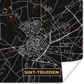 Poster Sint-Truiden - Stadskaart - Plattegrond - Kaart - Gold - 100x100 cm XXL