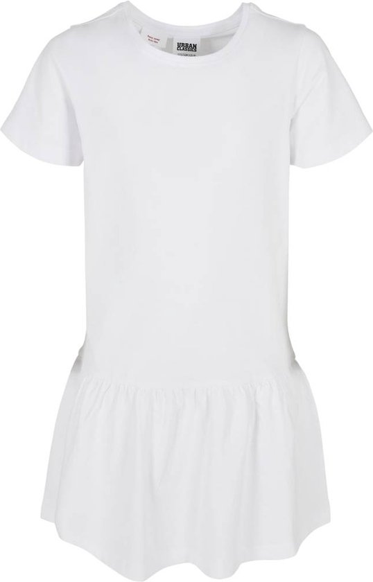 Urban Classics Kinder Robe courte - Kids 122/128 - Girls Valance Tee Wit