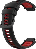 Bracelet Strap-it Sport adapté pour Garmin Forerunner 735xt / 235 / 230 / 220 / 620 / 630 - Bracelet de montre - Dragonne - Zwart/ rouge