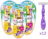 BIC Miss Soleil Wegwerpscheermesjes voor dames - 12 mesjes in verschillende kleuren