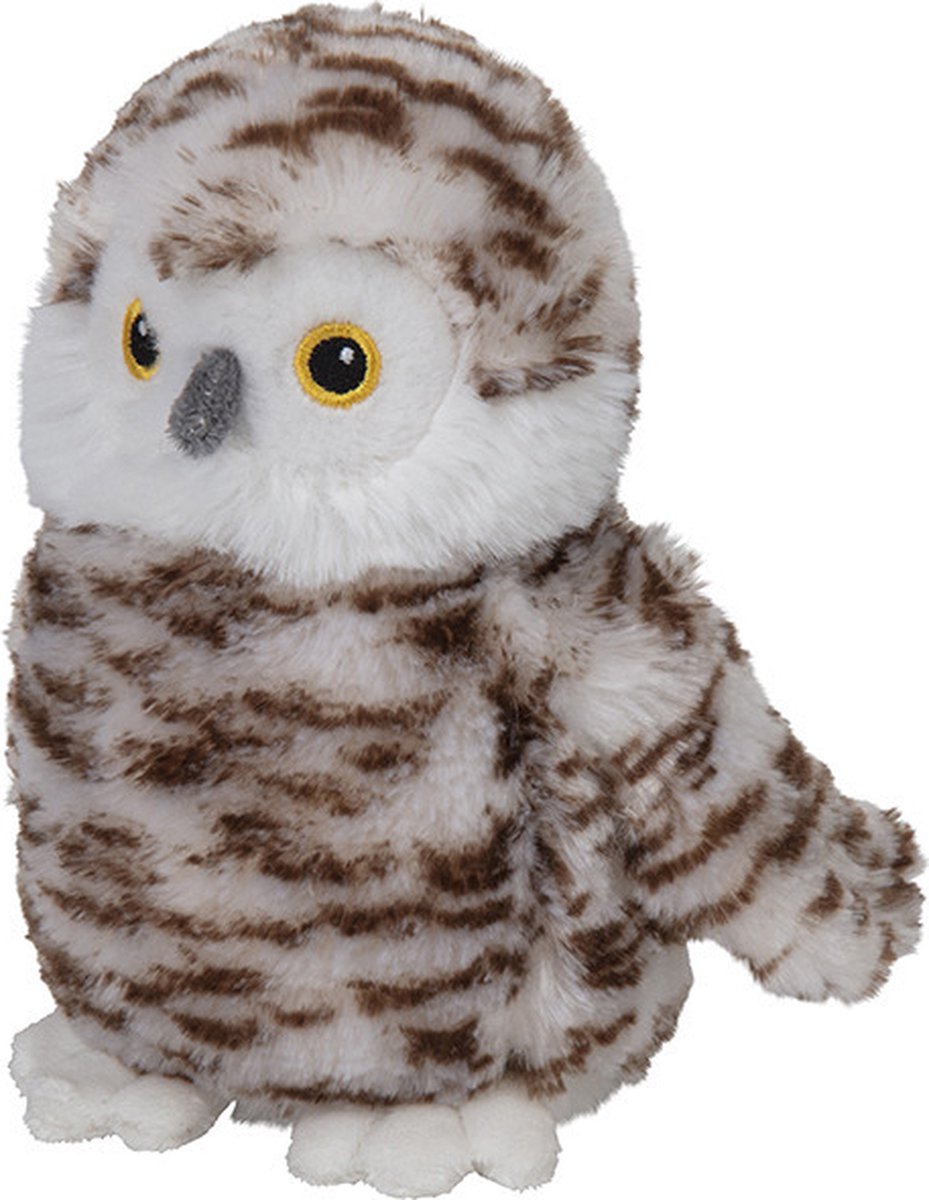 Pluche dieren knuffels Sneeuwuil van 16 cm - Knuffeldieren vogels speelgoed