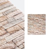 Vermeyen | Moderne Zelfklevende 3D Stenen Muur Sticker | Muur Behang | Plaktegel | Waterdicht | Zelfklevend Behang | 10 Stuks | Natuursteen Lichtbruin