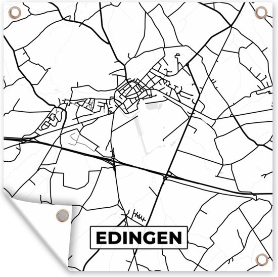 Tuinposters België – Edingen – Stadskaart – Kaart – Zwart Wit ...